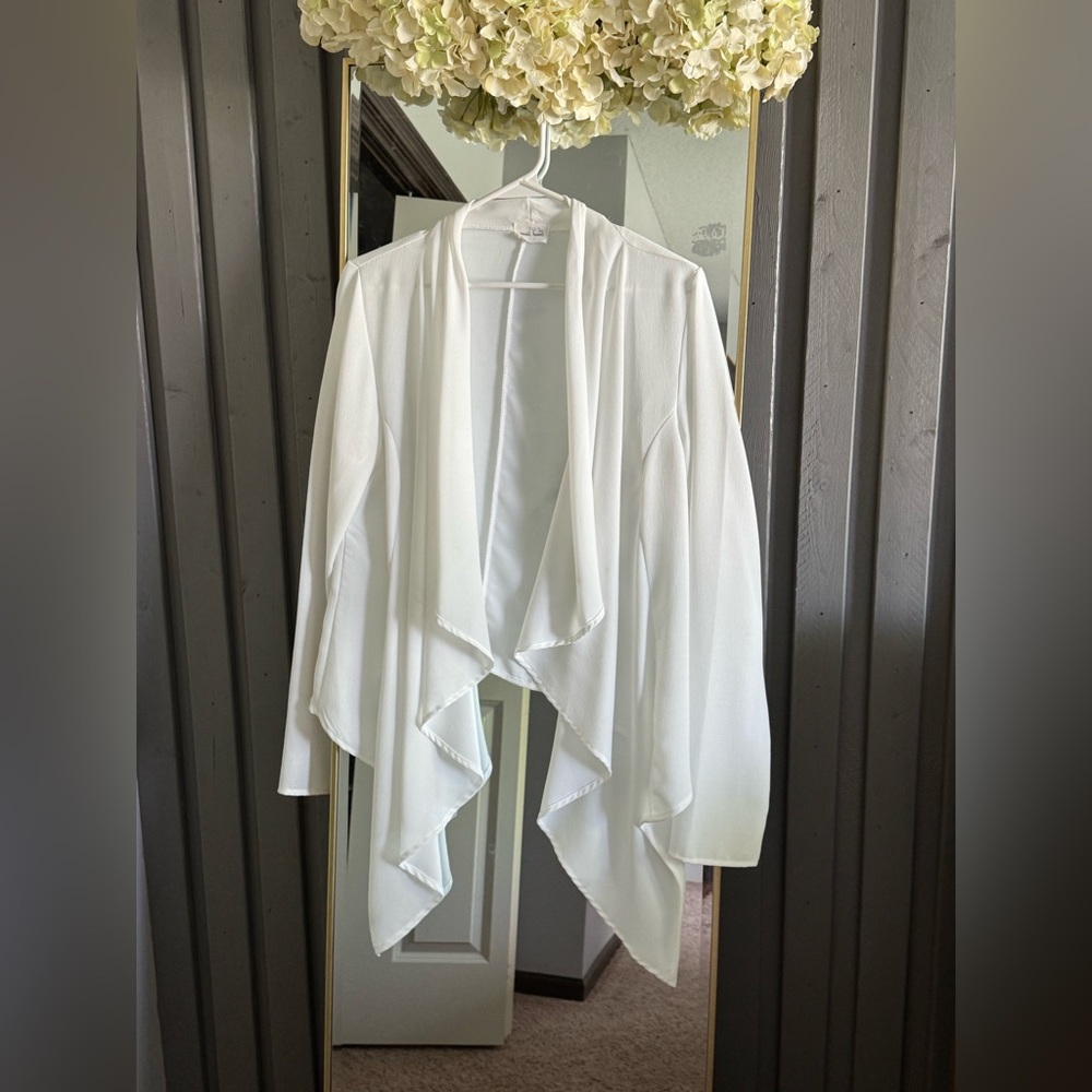 Must Have White Draped Cardigan